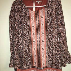 Orange/ brown patterned dress